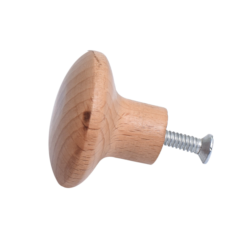 Handmade Plain Natural Wooden Round Knobs